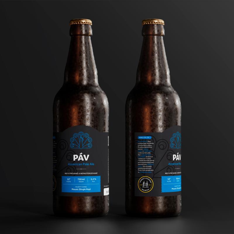 Fľaškové pivo Páv 12° / 750 ml